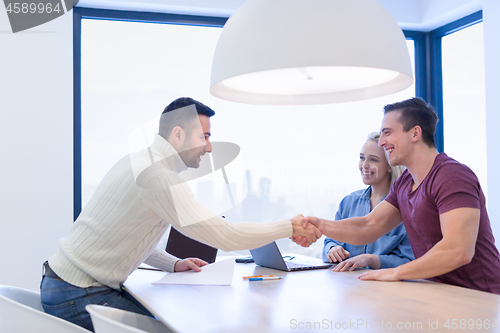 Image of Startup Business Team At A Meeting at modern office building