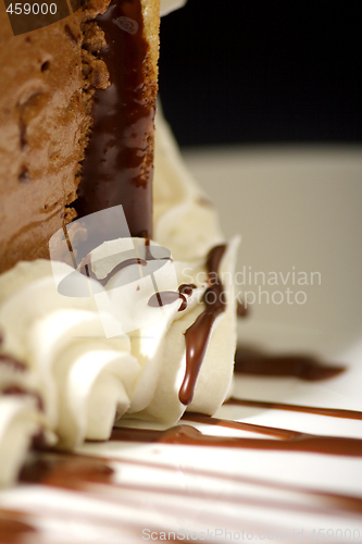 Image of close up of delicious chocolate dessert