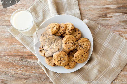 Image of close up of oatmeal cookies and glass of milk