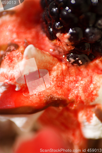 Image of fruit and ice cream sundae dessert