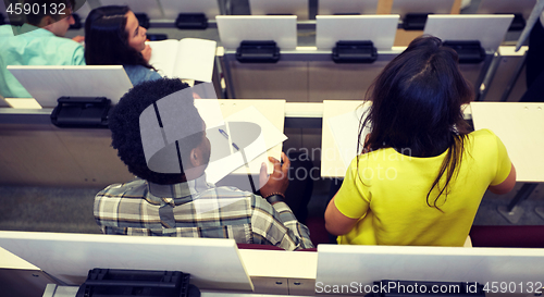 Image of international students at university lecture hall