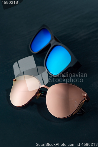 Image of Modern accessory sun glasses for protection eyes.