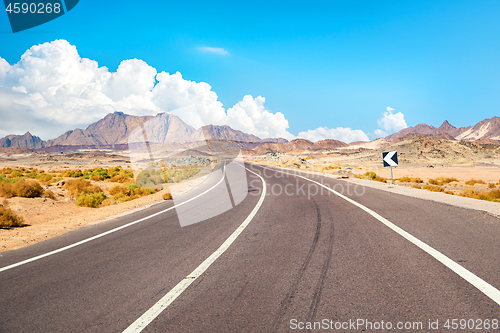 Image of Road in Egypt and desert