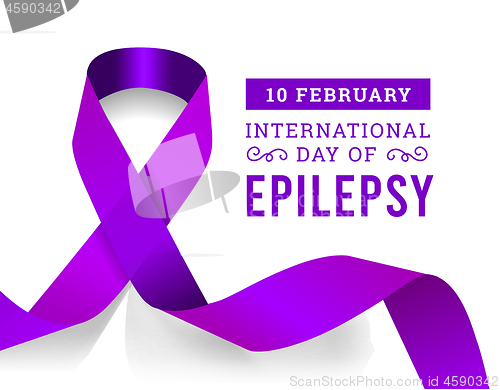 Image of International epilepsy day with purple ribbon. Vector illustration