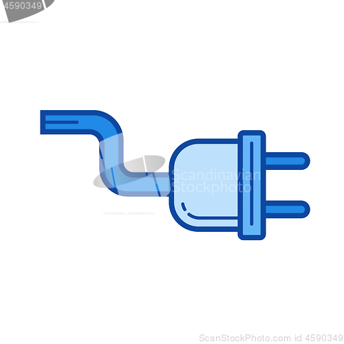 Image of Power cord line icon.