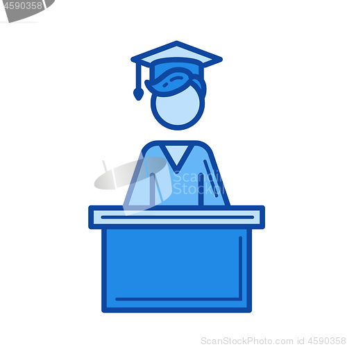 Image of School graduation line icon.