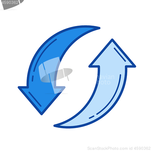 Image of Waste recycling line icon.