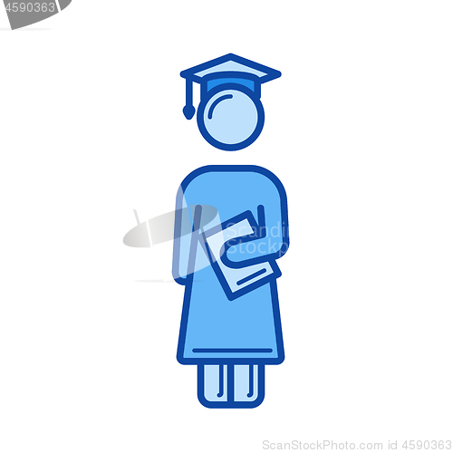 Image of Bachelor degree line icon.