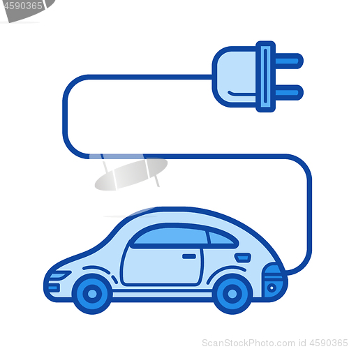 Image of Electric car line icon.