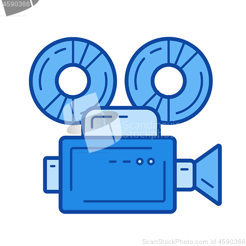 Image of Retro camera line icon.