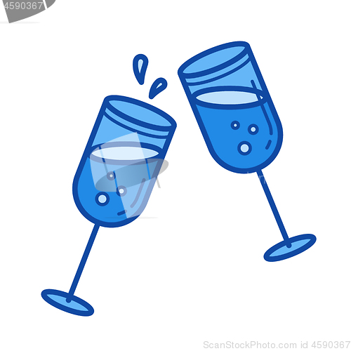 Image of Champagne glasses line icon.
