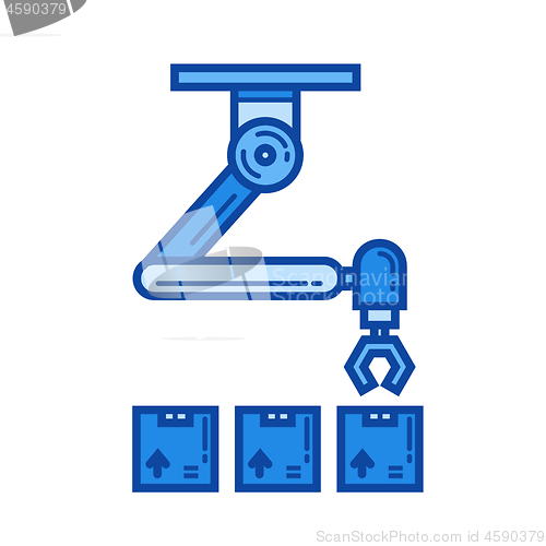 Image of Warehouse robot line icon.
