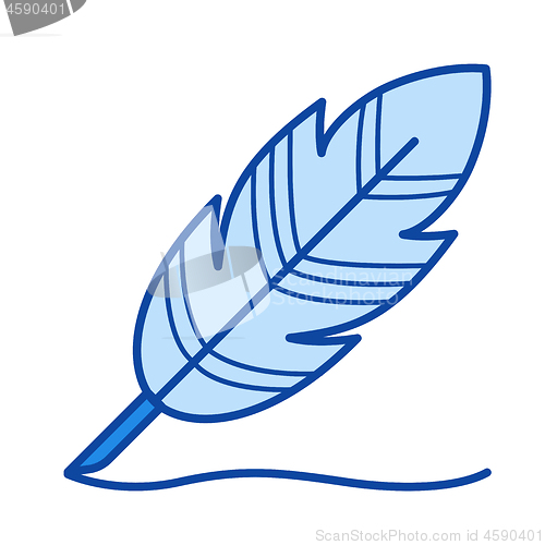 Image of Writing feather line icon.