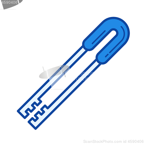 Image of BBQ tongs line icon.