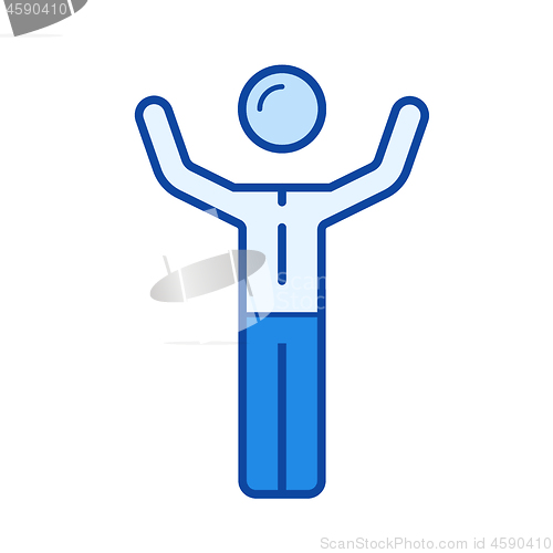 Image of Happy businessman line icon.