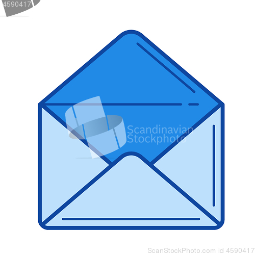 Image of Open envelope line icon.