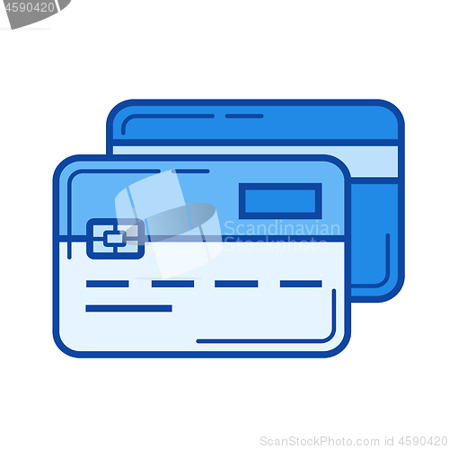 Image of Credit cards line icon.