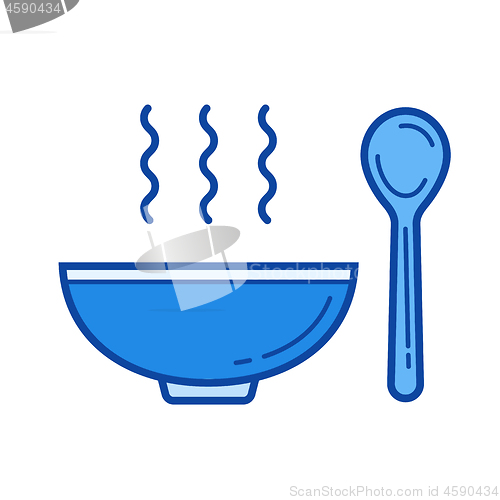 Image of Bowl of soup line icon.