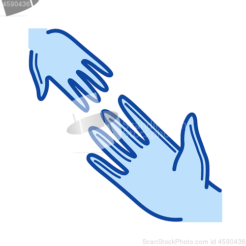 Image of Helping hand line icon.
