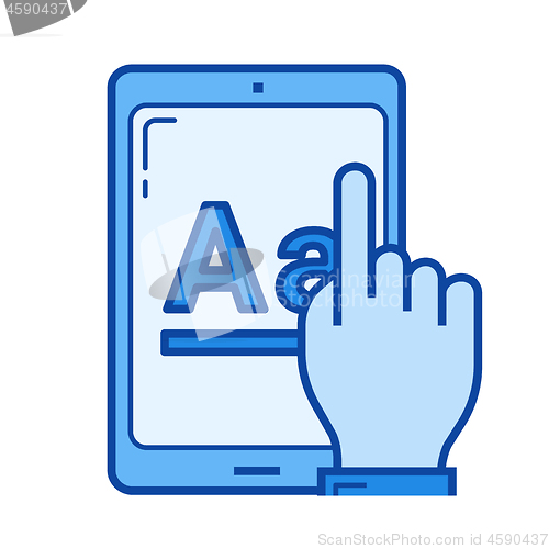 Image of Online education app line icon.