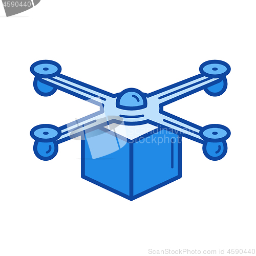 Image of Drone delivery line icon.