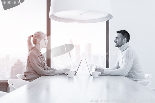 Image of Startup Business Team At A Meeting at modern office building