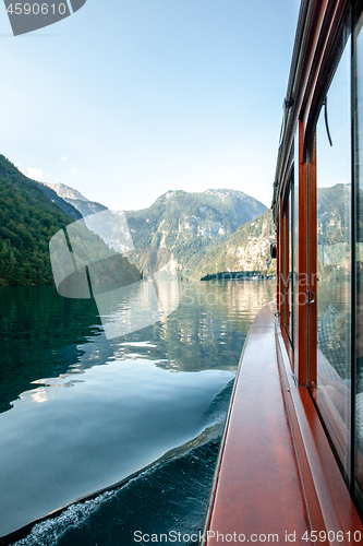 Image of Stunning deep green waters of Konigssee, known as Germany deepest and cleanest lake