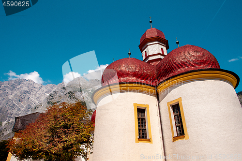 Image of Classic panoramic view of world famous Sankt Bartholomae pilgrimage church