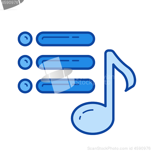 Image of Media playlist line icon.