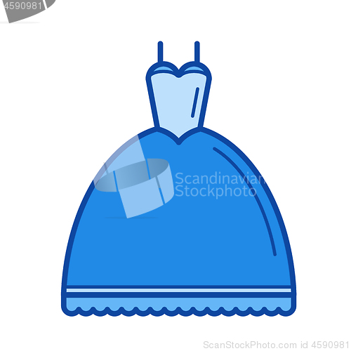 Image of Wedding dress line icon.