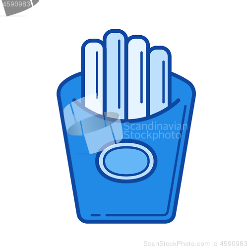 Image of French fries line icon.