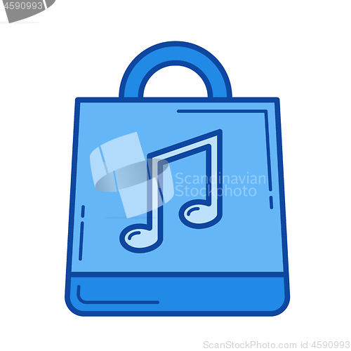 Image of Online music store line icon.