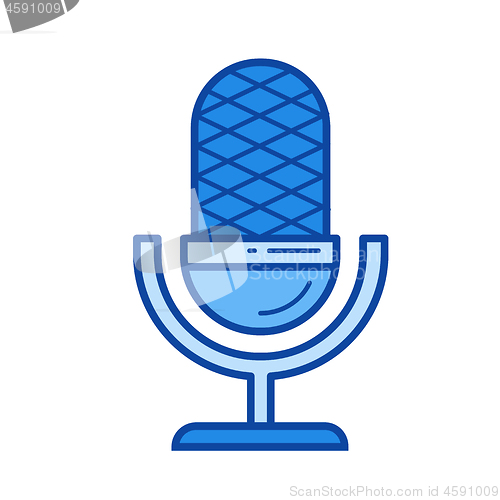 Image of Record microphone line icon.
