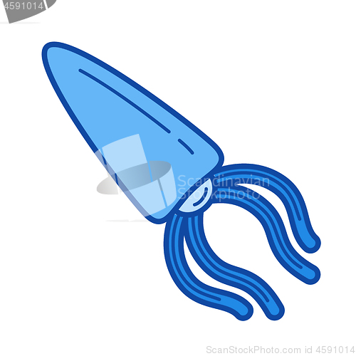 Image of Cuttlefish line icon.