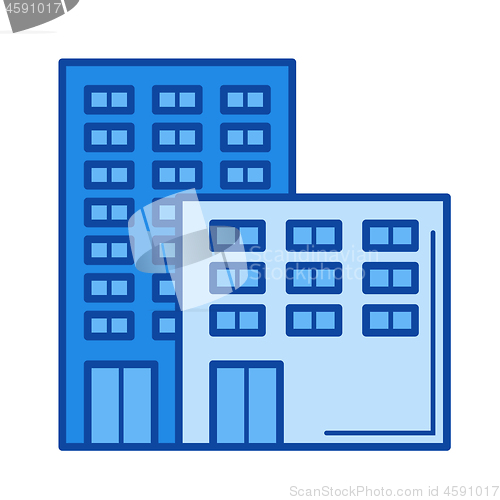 Image of Office building line icon.