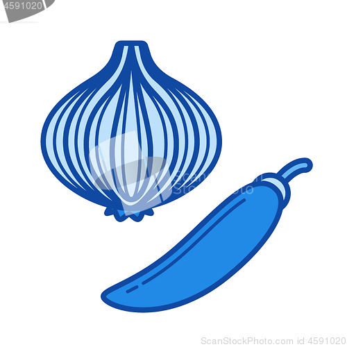 Image of Chili and onion line icon.