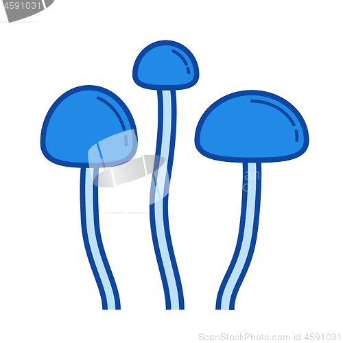 Image of Agaric mushroom line icon.