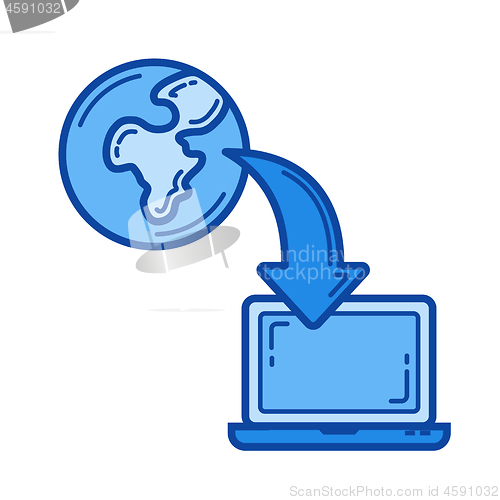 Image of Online learning line icon.