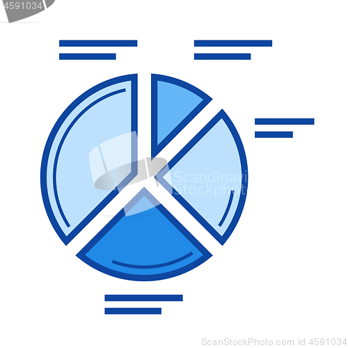 Image of Pie chart line icon.