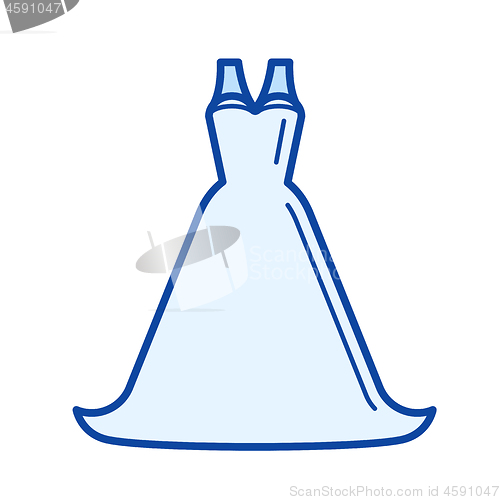 Image of Bride dress line icon.