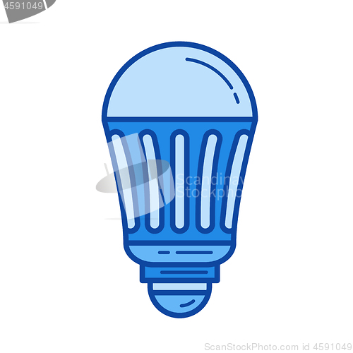 Image of LED energy saving light bulb line icon.