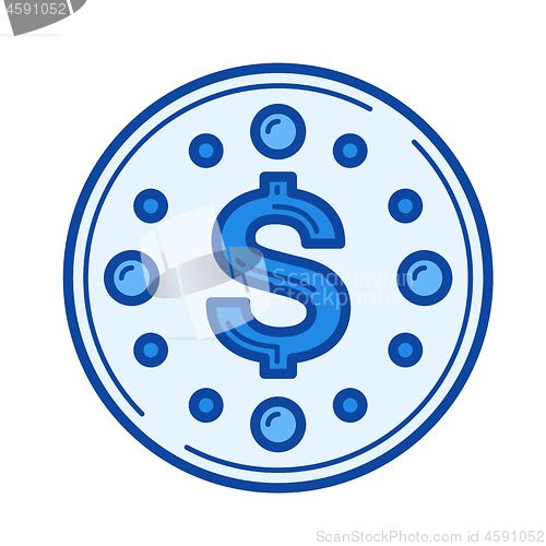 Image of Dollar coin line icon.