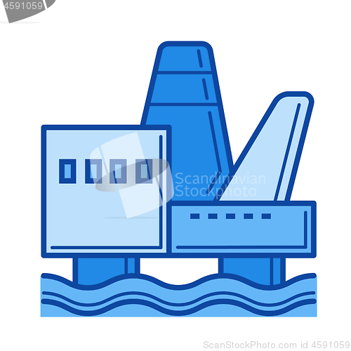Image of Offshore platform line icon.