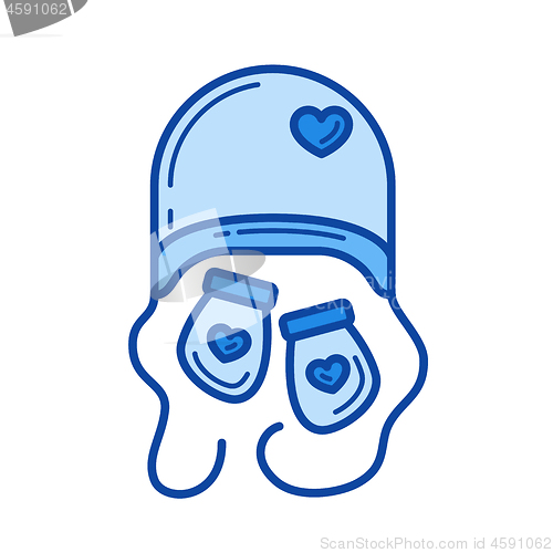 Image of Newborn hat line icon.