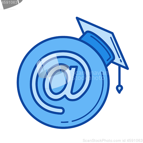 Image of Online learning line icon.