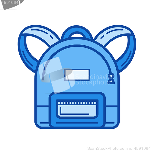 Image of School backpack line icon.