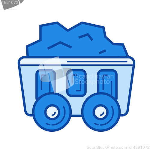 Image of Mining cart line icon.