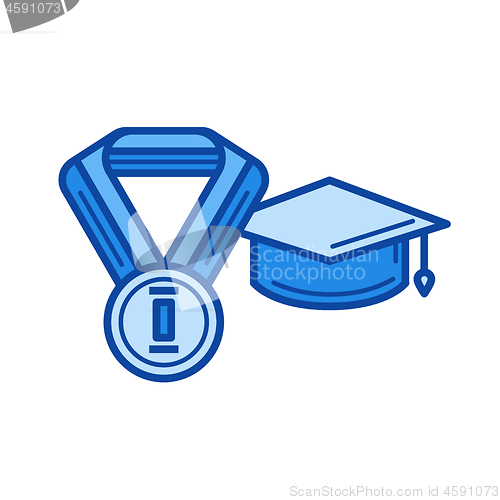 Image of Best student line icon.
