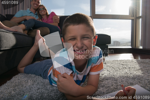 Image of young couple spending time with kids