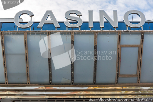 Image of White Casino Sign